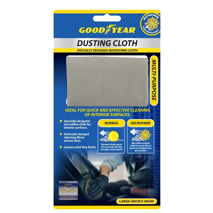 Goodyear  Grey Microfibre Dusting Cloth - 40Cm X 40Cm, Sports Direct