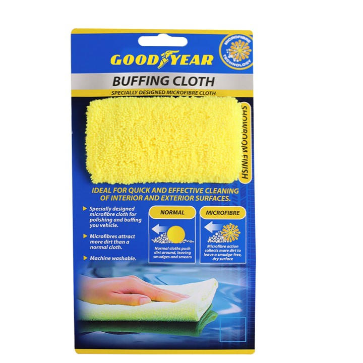 Goodyear  Yellow Microfibre Buffing Cloth, Sports Direct