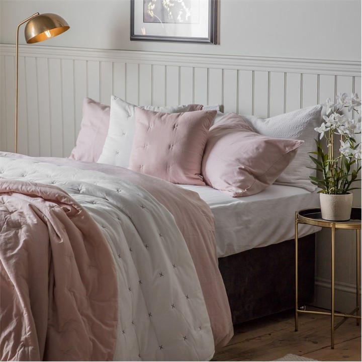 Gallery  White Cotton Stitch Bedspread Blush, Sports Direct