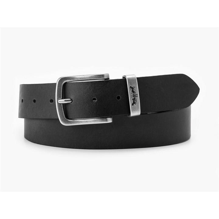 Levis Men's Black Metal Two Horse Keeper Leather Belt in Size 3XL, Sports Direct