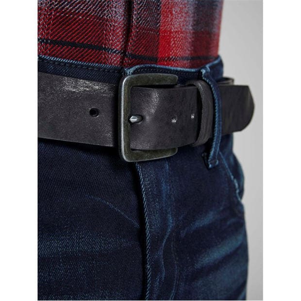 Black - Jack and Jones - Men's Victor Leather Belt