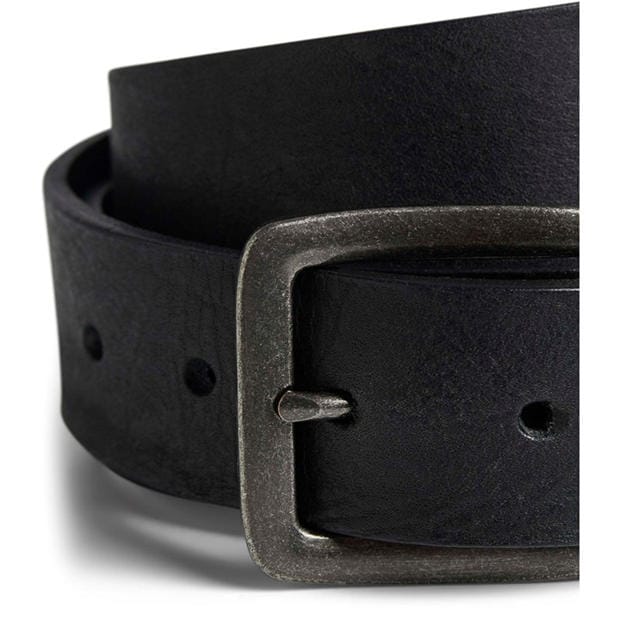 Black - Jack and Jones - Men's Victor Leather Belt
