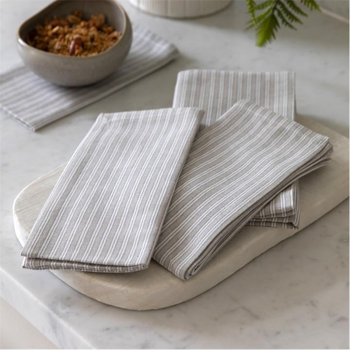 Gallery  Grey Woven Striped Napkin (4Pk), Sports Direct