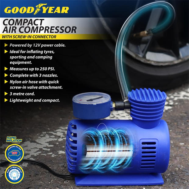 Kék - Goodyear - Compact Air Compressor