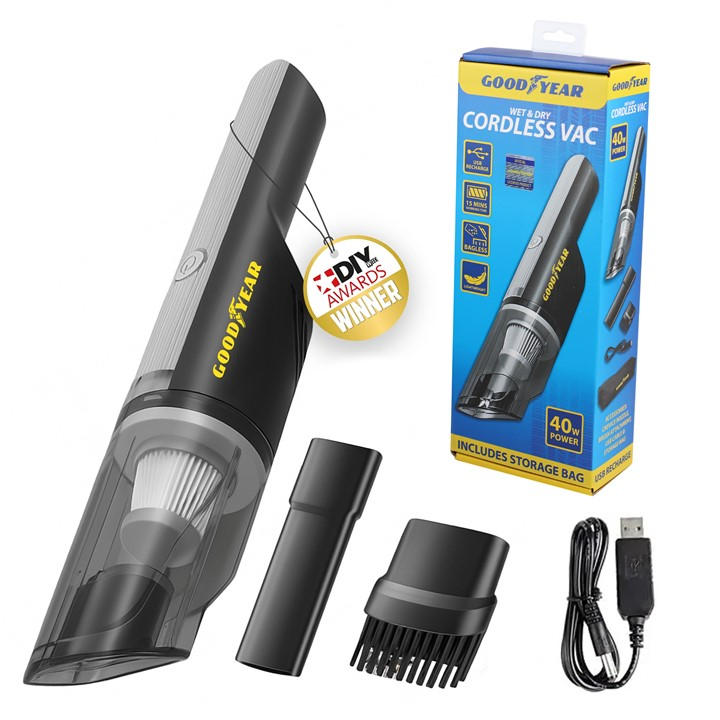 Goodyear Cordless Wet And Dry Vacuum Cleaner - Black - Image 4