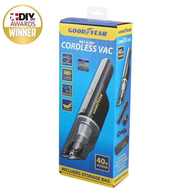 Black - Goodyear - Cordless Wet and Dry Vacuum Cleaner