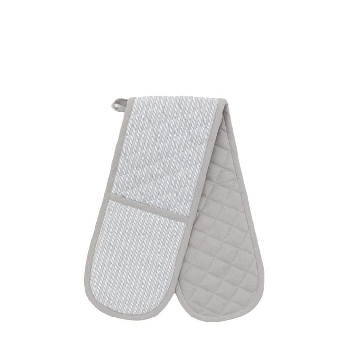 Gallery  Grey Woven Striped Double Oven Glove, Sports Direct
