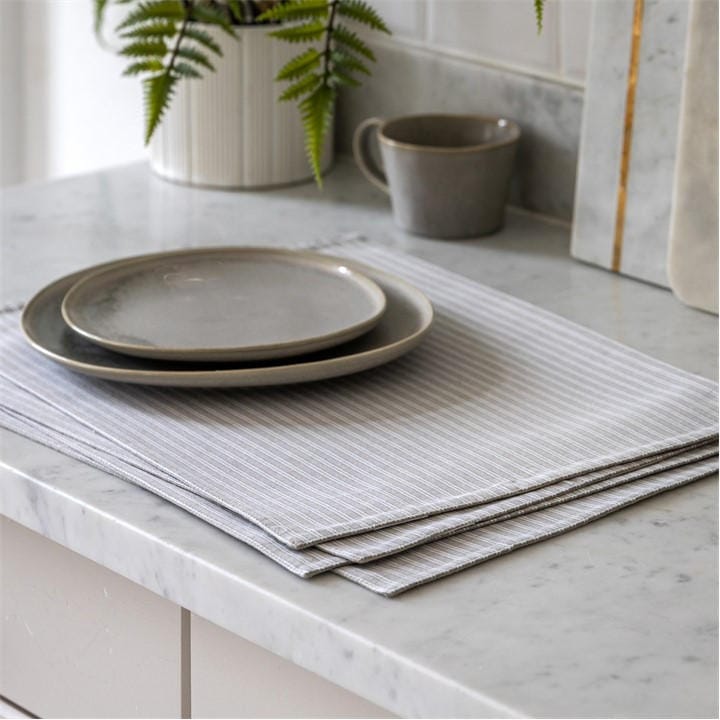 Gallery  Grey Woven Striped Placemat (4Pk), Sports Direct