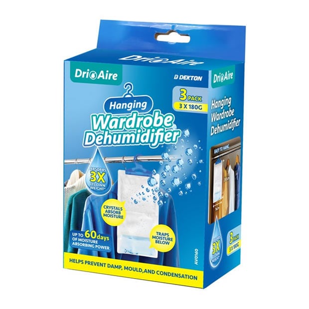 White - Dri Aire - Wardrobe Hanging Dehumidifier - 3 Pack