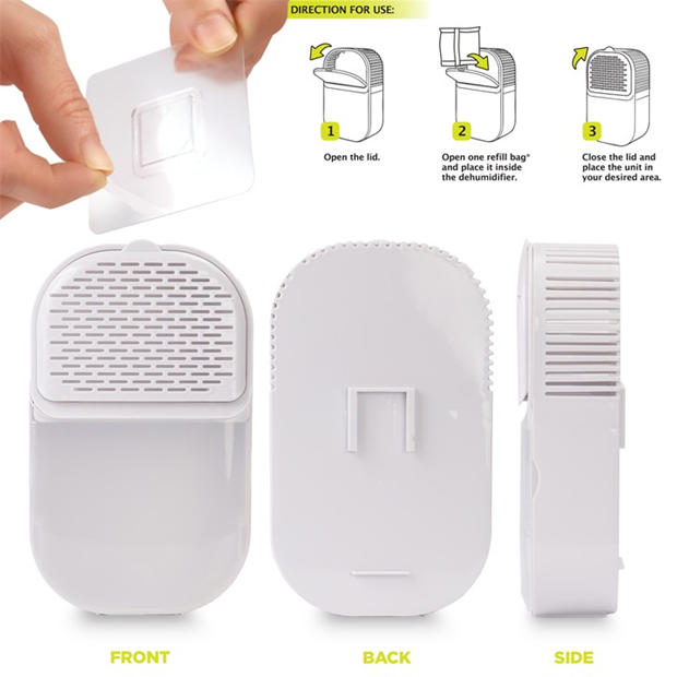 White - Dri Aire - Premium Wall Mounted Easy Stick Moisture Absorber Dehumidifier