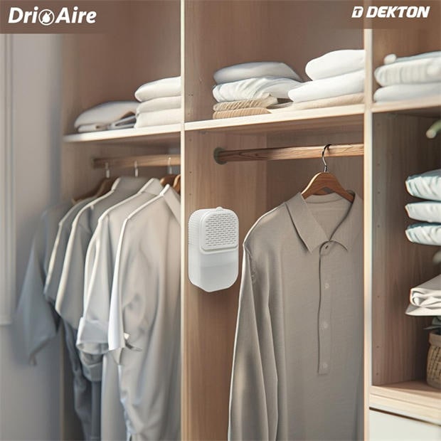 White - Dri Aire - Premium Wall Mounted Easy Stick Moisture Absorber Dehumidifier
