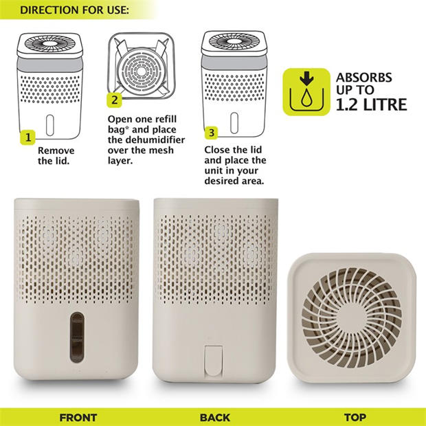 Cream - Dri Aire - Premium Large Moisture Absorber Dehumidifier