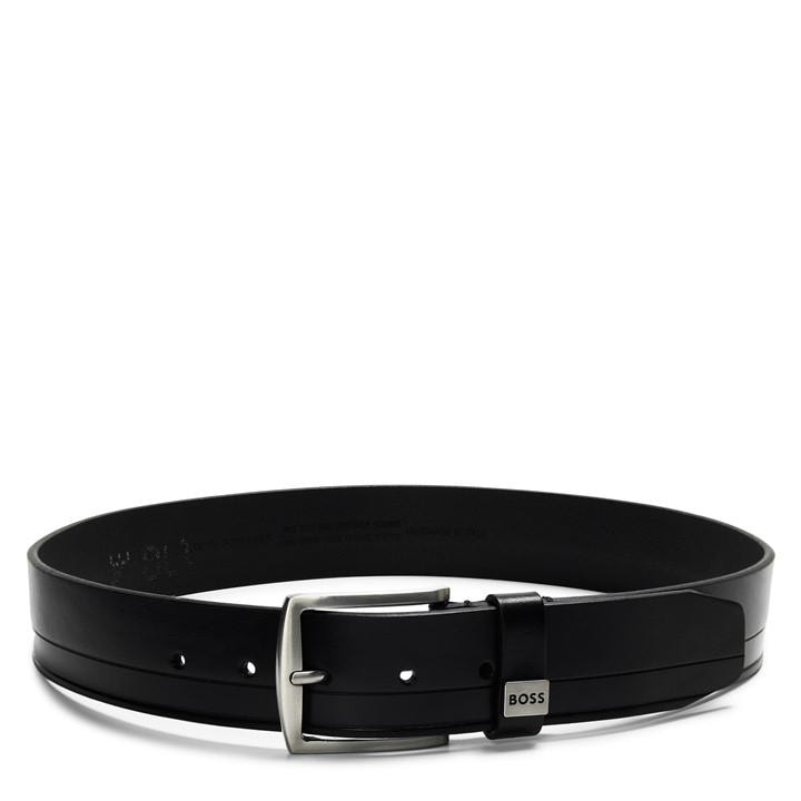 Boss Men's Black Saltrio Leather Belt in Size 80, Sports Direct
