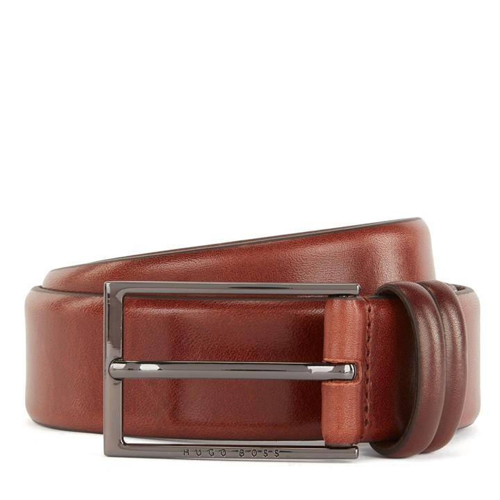 Boss Men's Brown Carmello Leather Belt in Size 110, Sports Direct