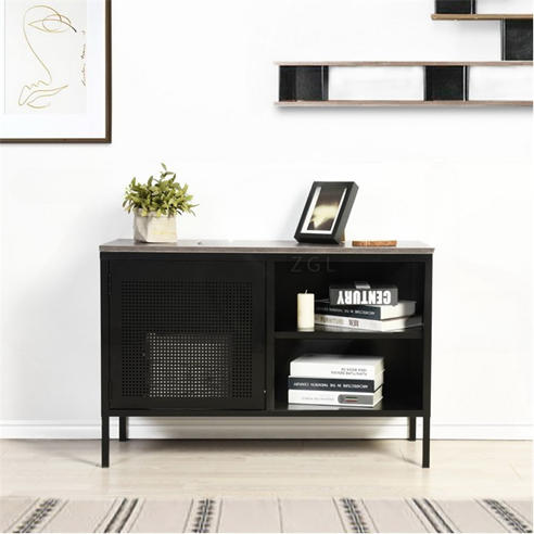 FurnitureR - Metal Storage Cabinet with Shelves and Perforated Door 96.5 x 40 x 64.5 cm