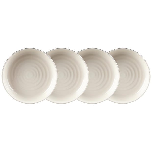 Black/Cream - Carnaby - Pimlico Stoneware 4-Piece Ripple Black and Cream Bowls