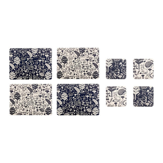 Multi - Price and Kensington - Woodland placemat and coaster 8pce set