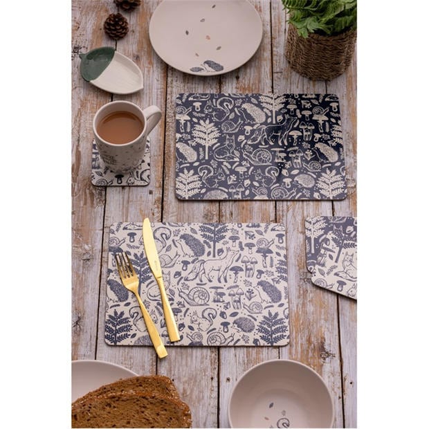 Multi - Price and Kensington - Woodland placemat and coaster 8pce set