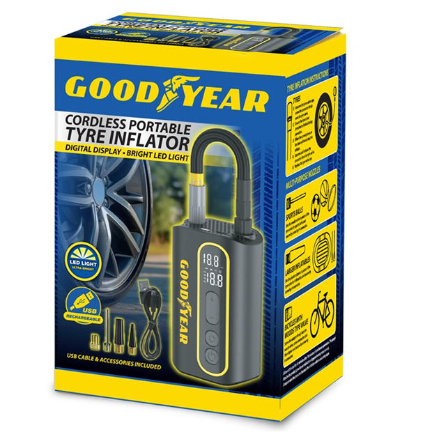 Black - Goodyear - Goodyear Cordless Tyre Inflator