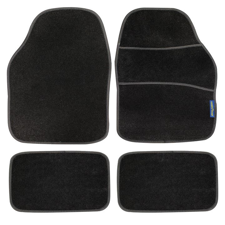 Goodyear  Black 4 Pc Luxury Velour Car Mats, Sports Direct