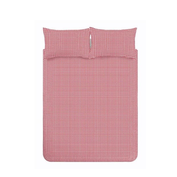 Red - Catherine Lansfield - Bamford Gingham Check Duvet Cover Set