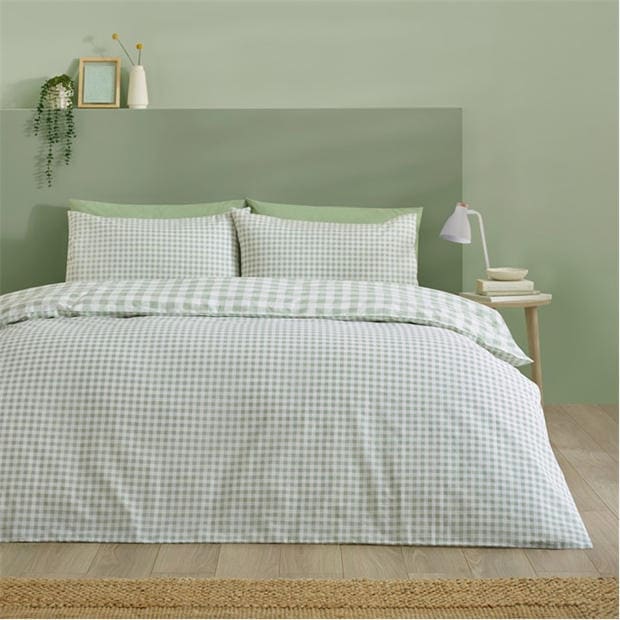 Green - Catherine Lansfield - Bamford Gingham Check Duvet Cover Set