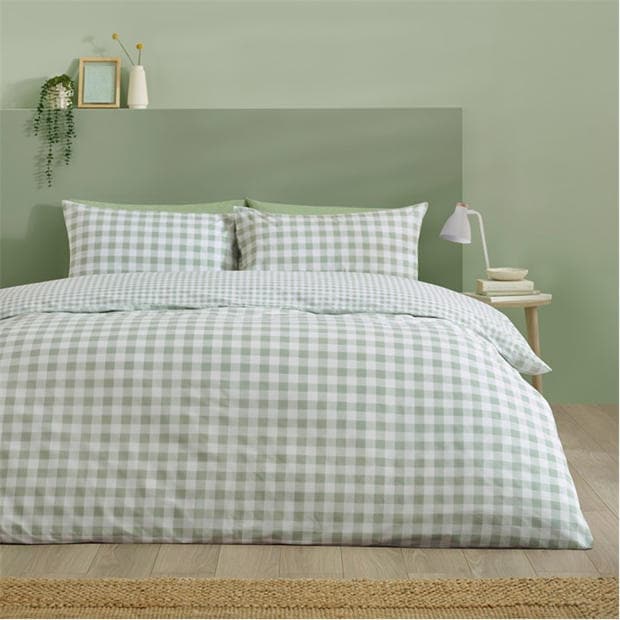 Green - Catherine Lansfield - Bamford Gingham Check Duvet Cover Set