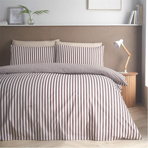 Catherine Lansfield - Epping Textured Stripe Duvet Cover Set