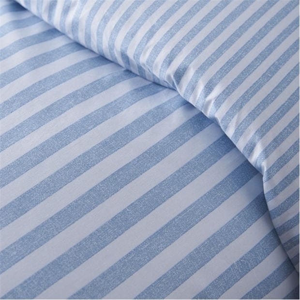 Blue - Catherine Lansfield - Epping Textured Stripe Duvet Cover Set