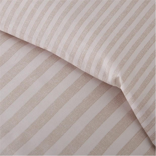 Natural - Catherine Lansfield - Epping Textured Stripe Duvet Cover Set