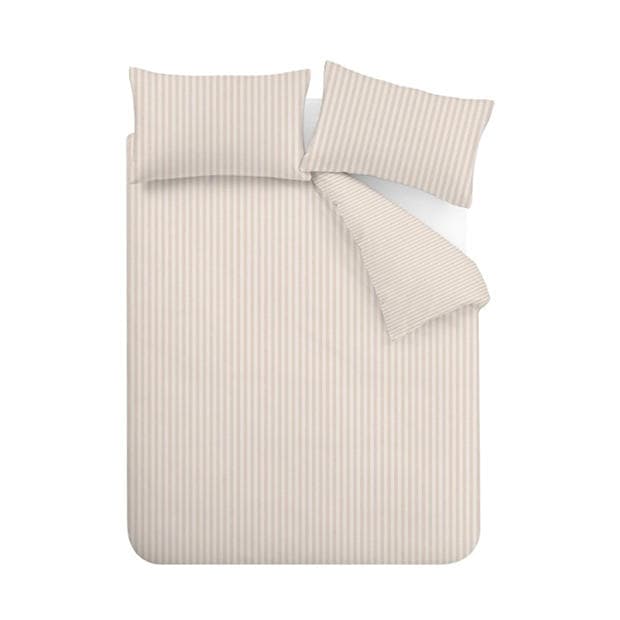 Natural - Catherine Lansfield - Epping Textured Stripe Duvet Cover Set