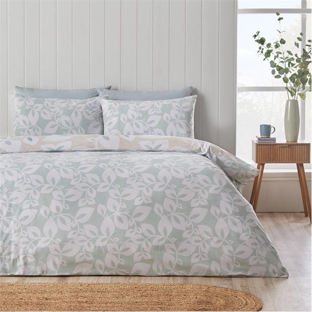 Natural - Catherine Lansfield - Inga Leaf Duvet Cover Set
