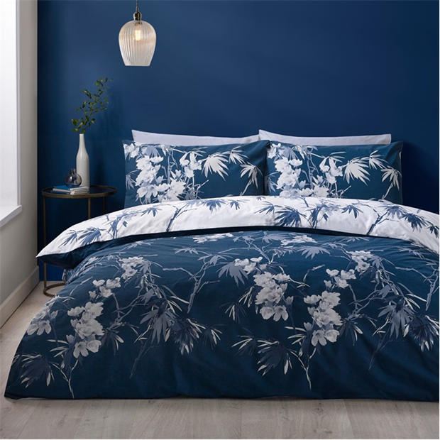 Blue - Catherine Lansfield - Kyoto Floral Duvet Cover Set