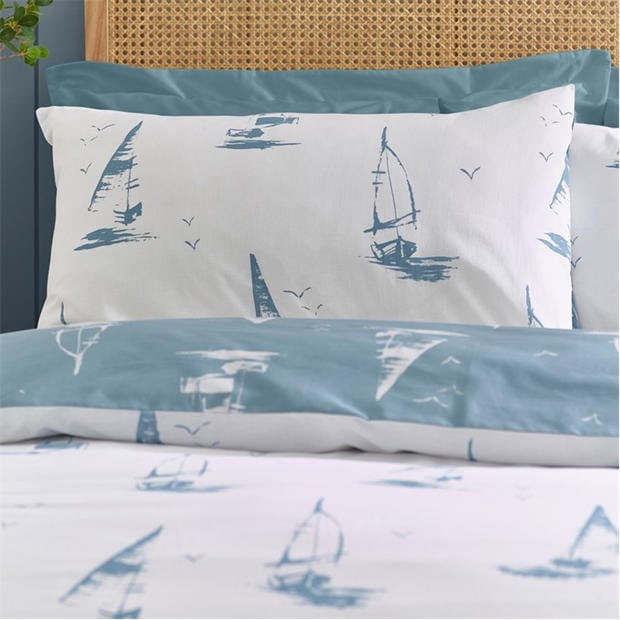 Sky Blue - Catherine Lansfield - Salcombe Boats Duvet Cover Set
