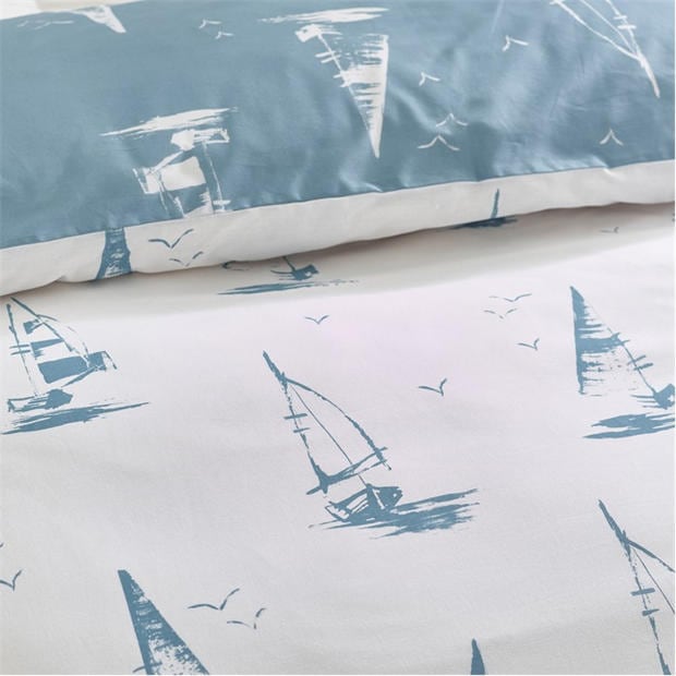 Sky Blue - Catherine Lansfield - Salcombe Boats Duvet Cover Set