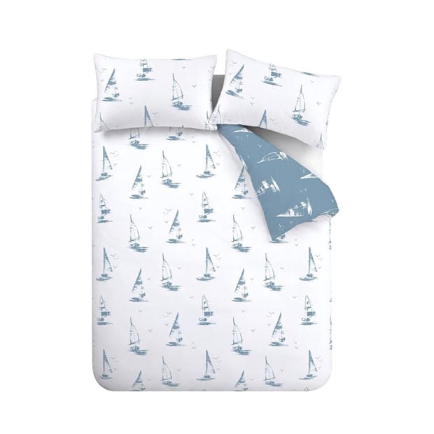 Sky Blue - Catherine Lansfield - Salcombe Boats Duvet Cover Set