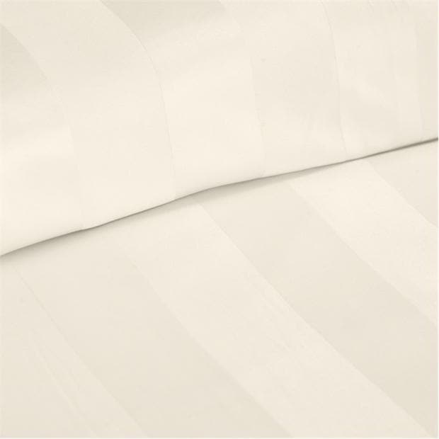 Cream - Catherine Lansfield - Soft Satin Stripe Duvet Cover Set