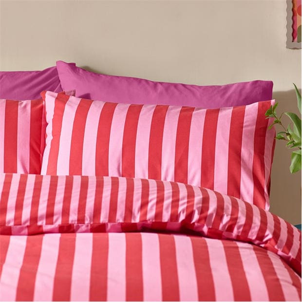 Red - Sassy B - Stripe Tease Duvet Cover Set