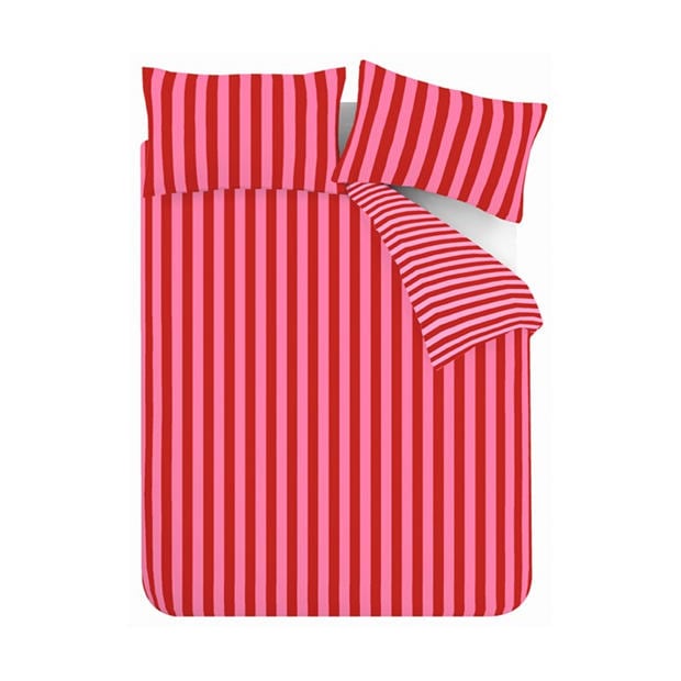 Red - Sassy B - Stripe Tease Duvet Cover Set