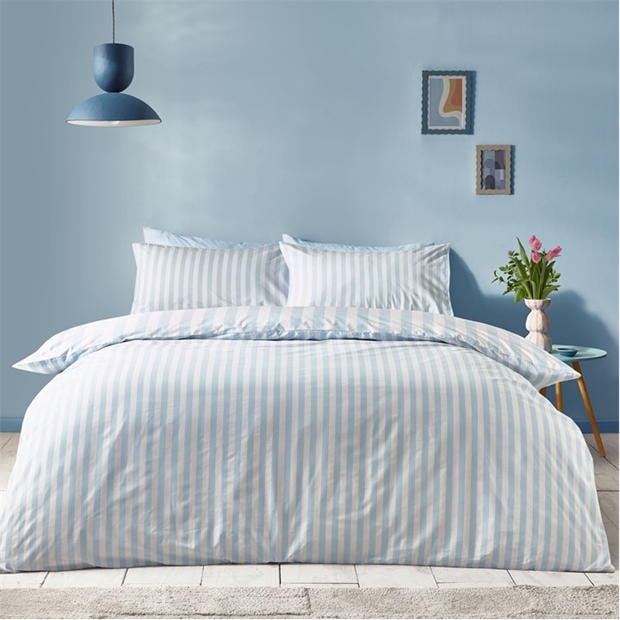 Blue - Sassy B - Stripe Tease Duvet Cover Set