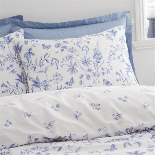 Blue - Bianca - Thea Floral Duvet Cover Set