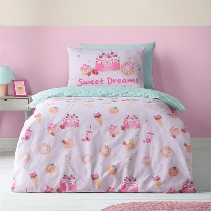 Julian Charles Pink Catherine Lansfield Sweet Treats Reversible Duvet Set - Single - Image 2