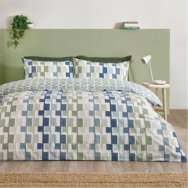 Blue - Catherine Lansfield - Bryson Duvet Cover Set