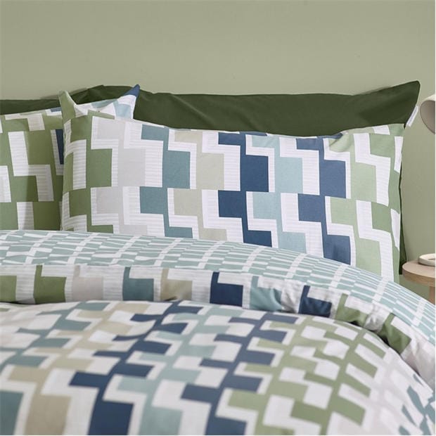 Blue - Catherine Lansfield - Bryson Duvet Cover Set