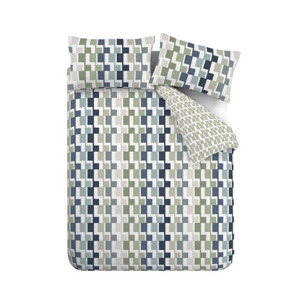Blue - Catherine Lansfield - Bryson Duvet Cover Set