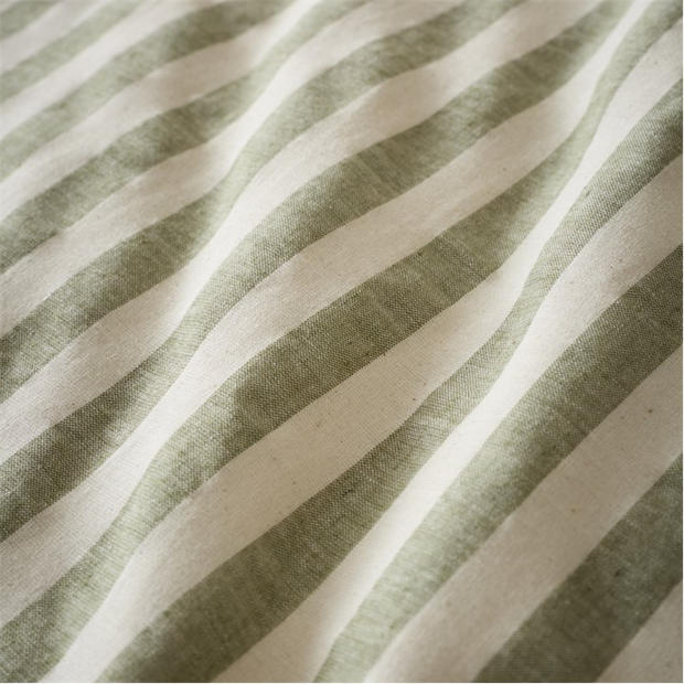 Green - Pineapple Elephant - Cotton Rich Woven Stripe Duvet Cover Set
