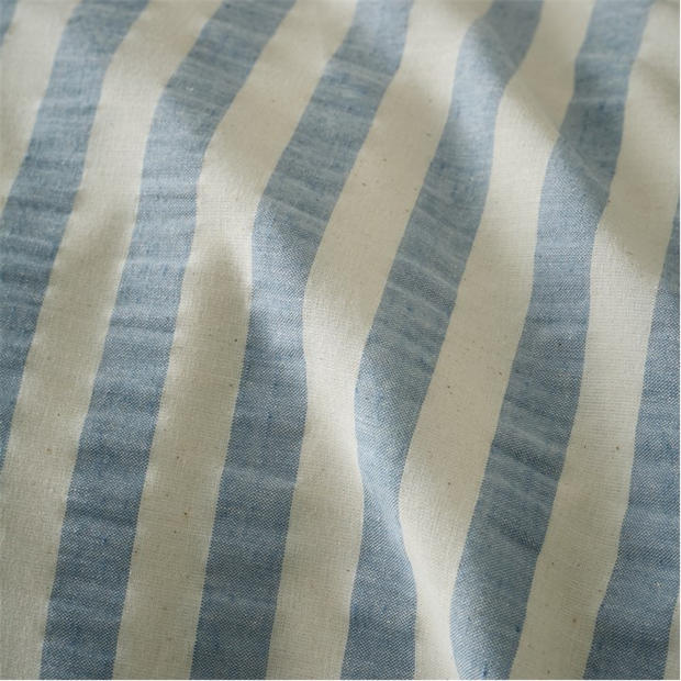 Blue - Pineapple Elephant - Cotton Rich Woven Stripe Duvet Cover Set