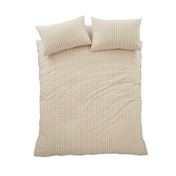 Natural - Pineapple Elephant - Cotton Rich Woven Stripe Duvet Cover Set