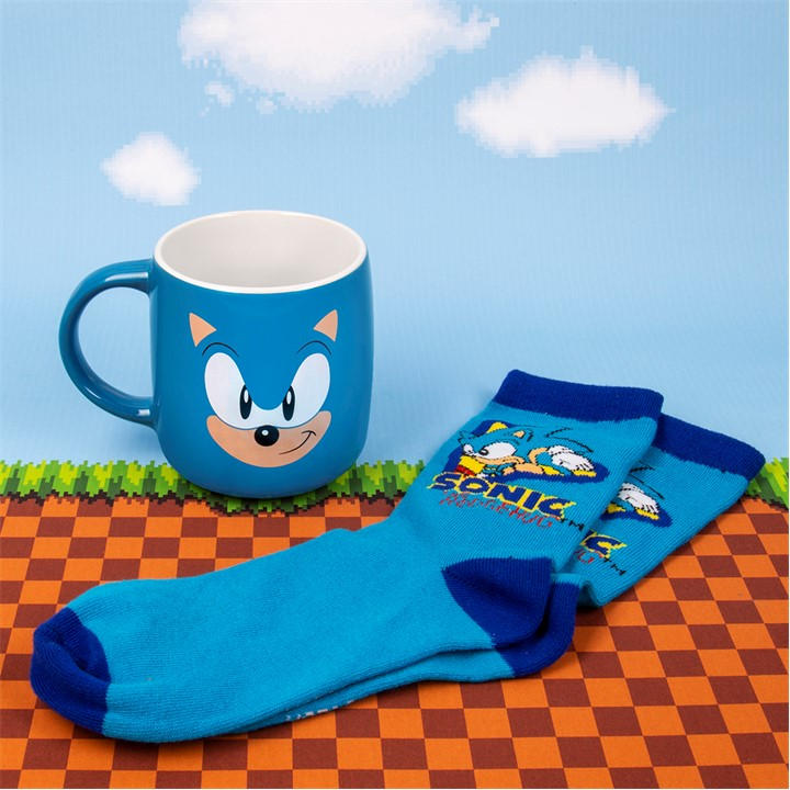 Sonic The Hedgehog Unisex Multi Sonic Mug And Sock Set