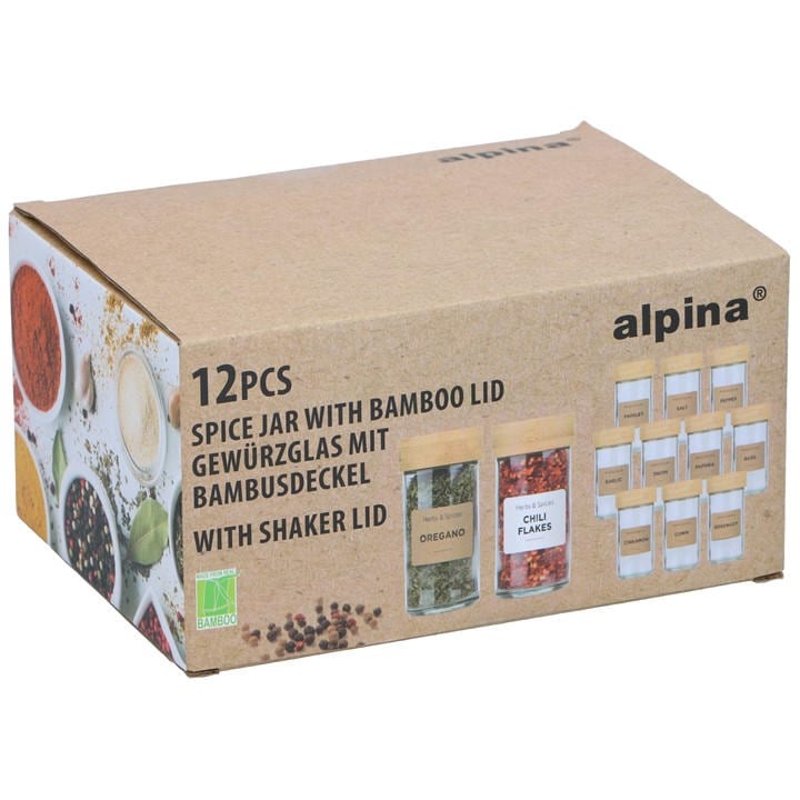 Alpina   Spice Jar With Bamboo Lid 4.5X9.5cm, Sports Direct
